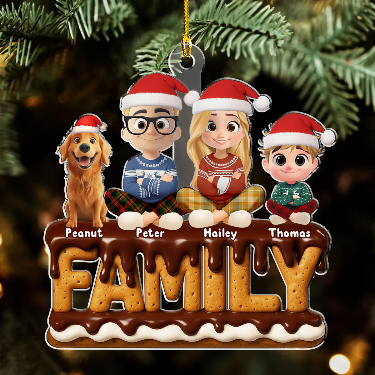 Family Christmas 2025 - Personalized Custom Acrylic Ornament - Image 3