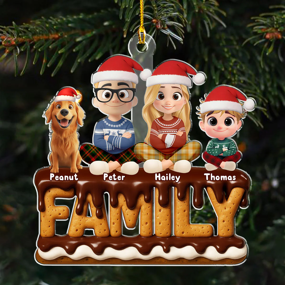 Family Christmas 2025 - Personalized Custom Acrylic Ornament - Image 4