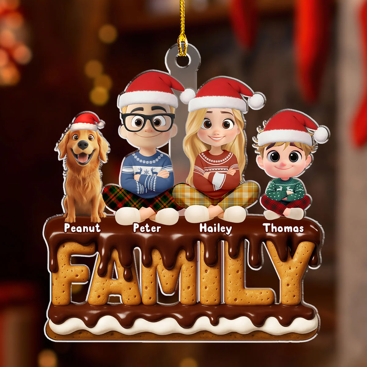 Family Christmas 2025 - Personalized Custom Acrylic Ornament - Image 5