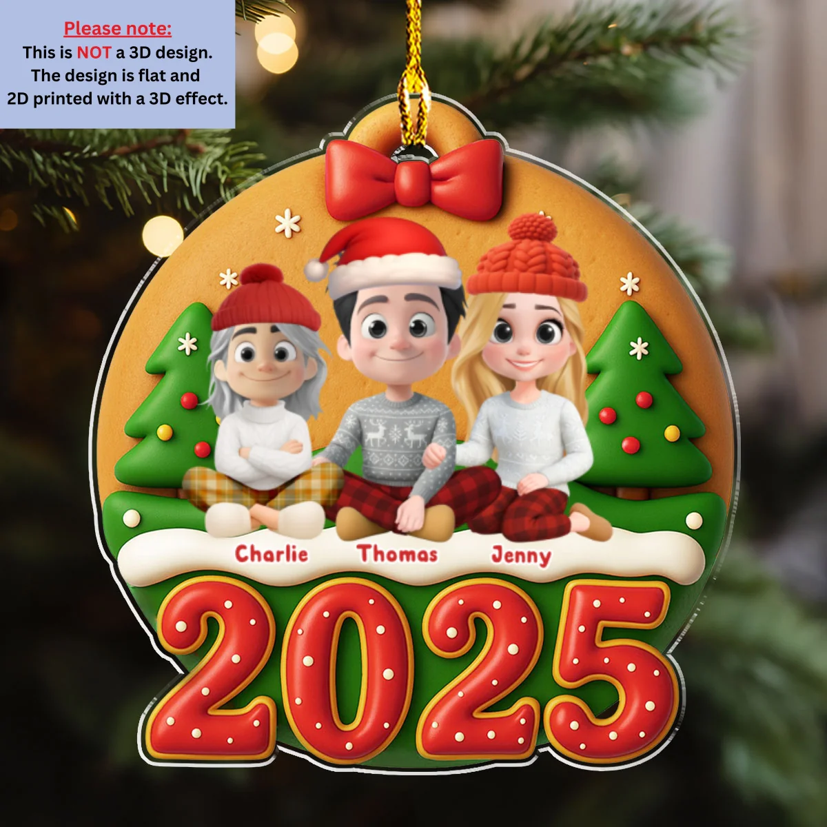Family Circle Cake - Personalized Custom Acrylic Ornament - Image 6