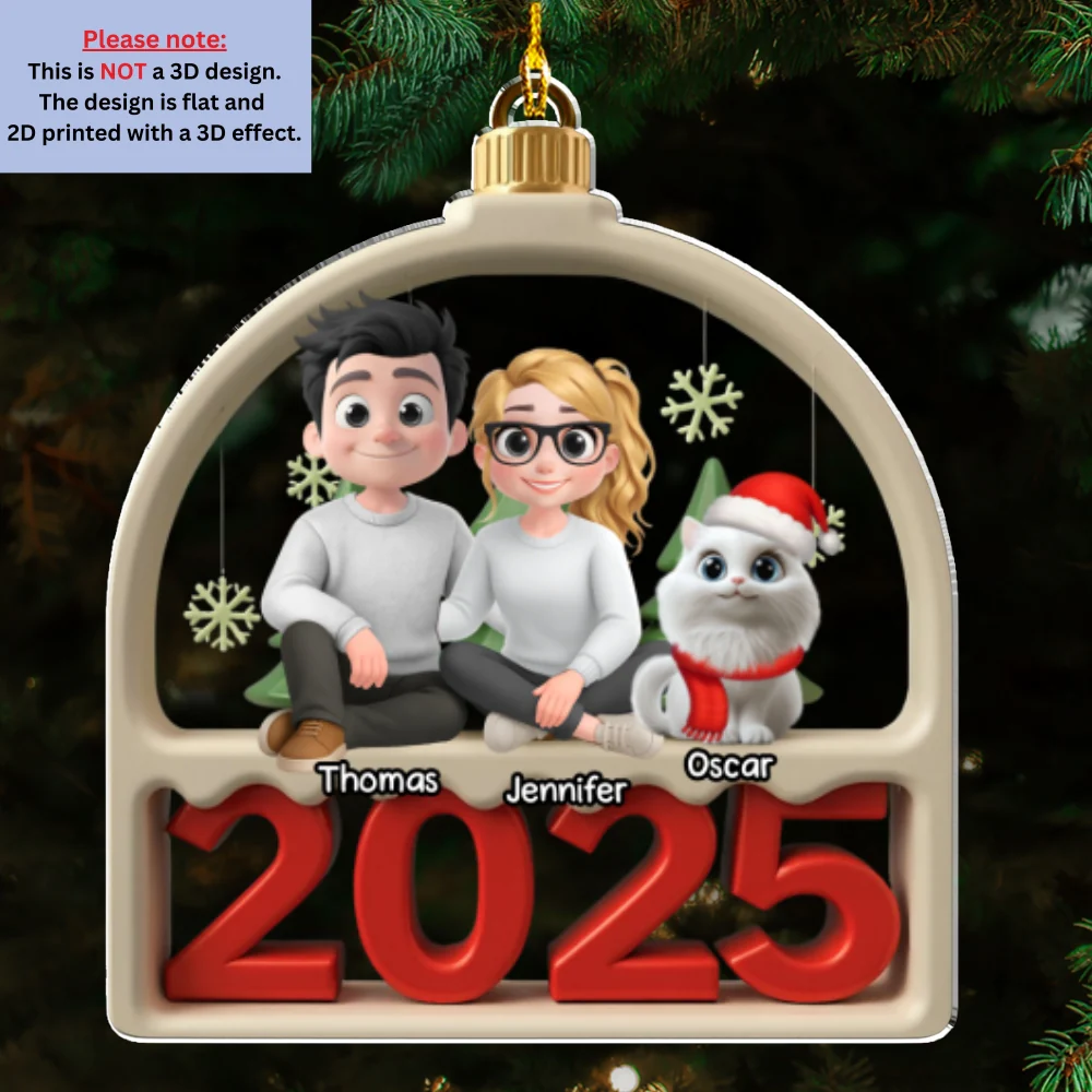 Family Furry And Cat - Personalized Custom Acrylic Ornament - Image 6