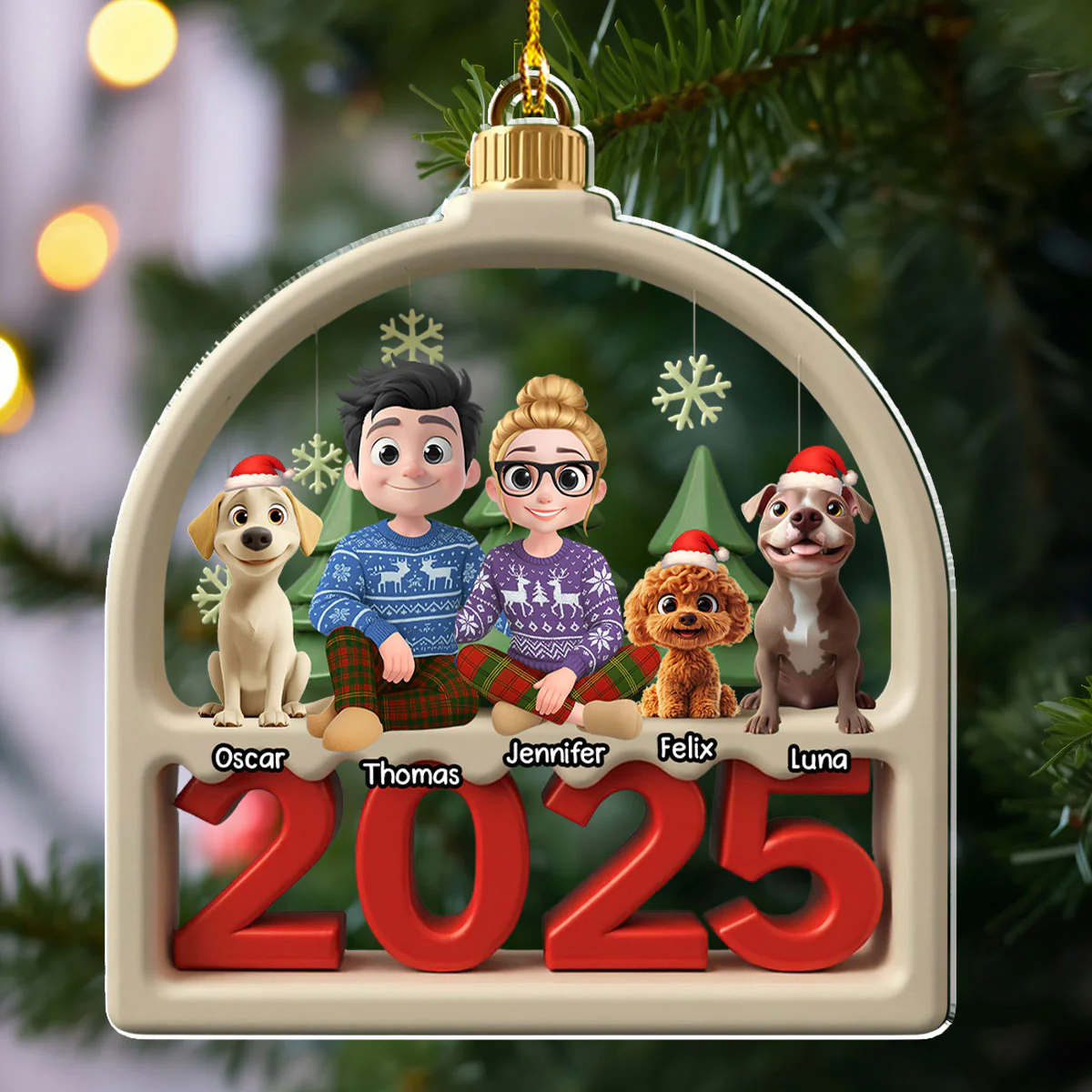 Family Furry And Paws - Personalized Custom Acrylic Ornament - Image 3