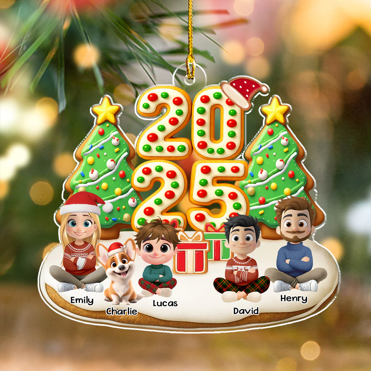 Family Holiday Memories - Personalized Custom Acrylic Ornament - Image 2