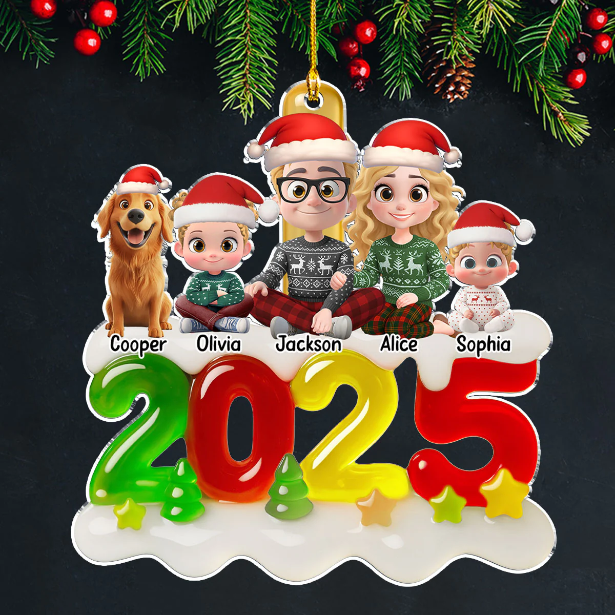 Family Jelly - Personalized Custom Acrylic Ornament - Image 3