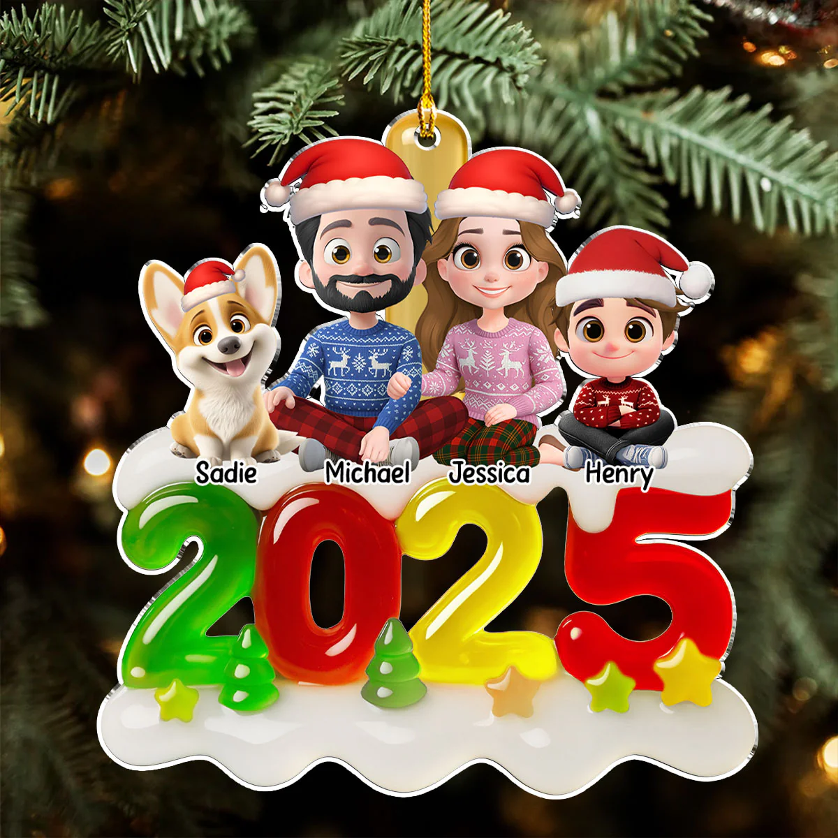Family Jelly - Personalized Custom Acrylic Ornament - Image 4