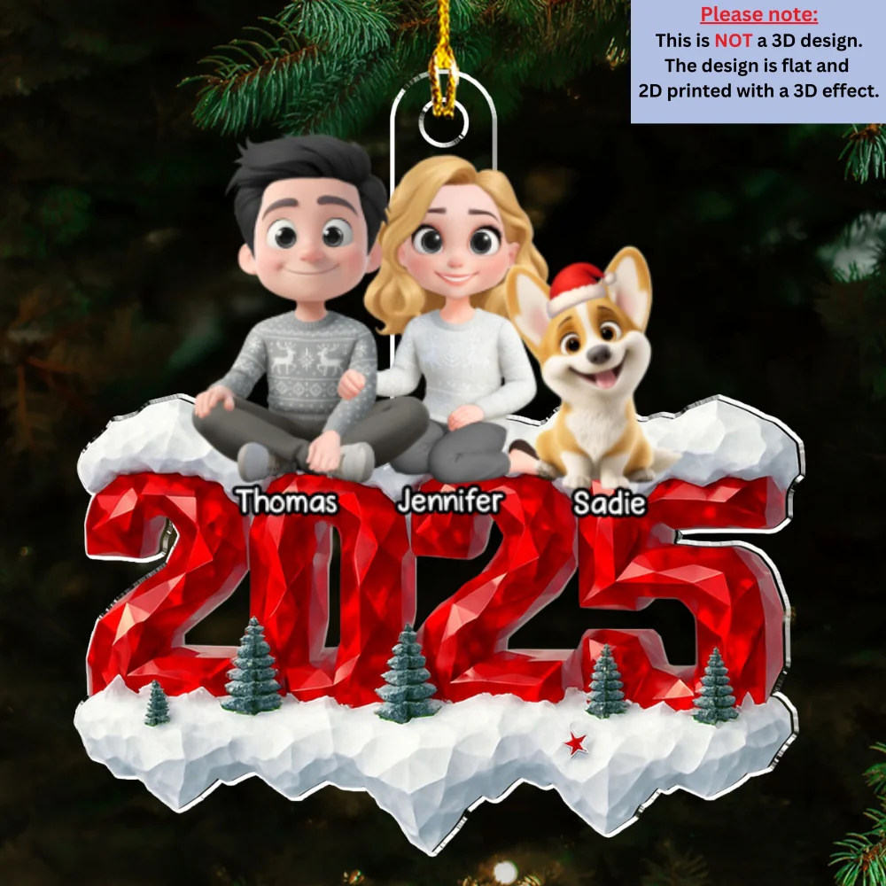 Family Love And Paws - Personalized Custom Acrylic Ornament - Image 6