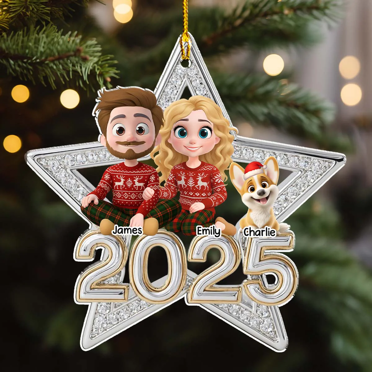 Family Makes Christmas Truly Bright - Personalized Custom 3D Effect Acrylic Ornament - Image 4
