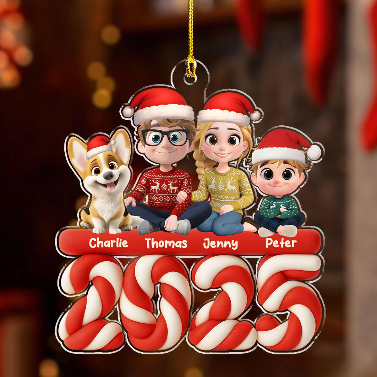 Family Marshamallow - Personalized Custom Acrylic Ornament - Image 3