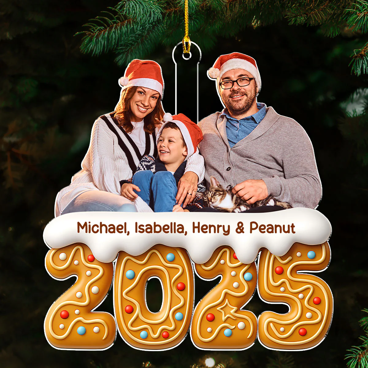 Family Of The Year Photo - Personalized Custom Acrylic Ornament - Image 2