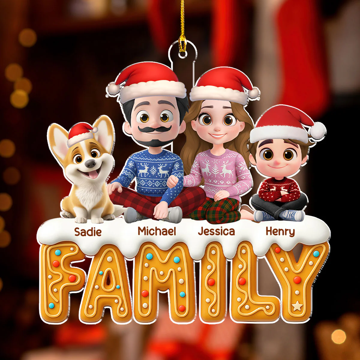 Family Of This Year - Personalized Custom Acrylic Ornament - Image 2