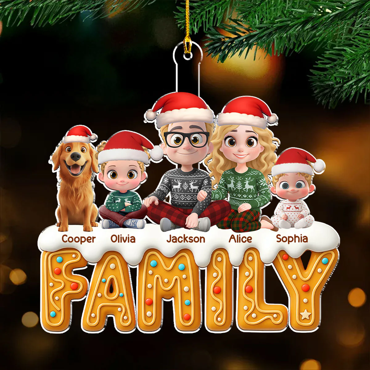 Family Of This Year - Personalized Custom Acrylic Ornament - Image 3