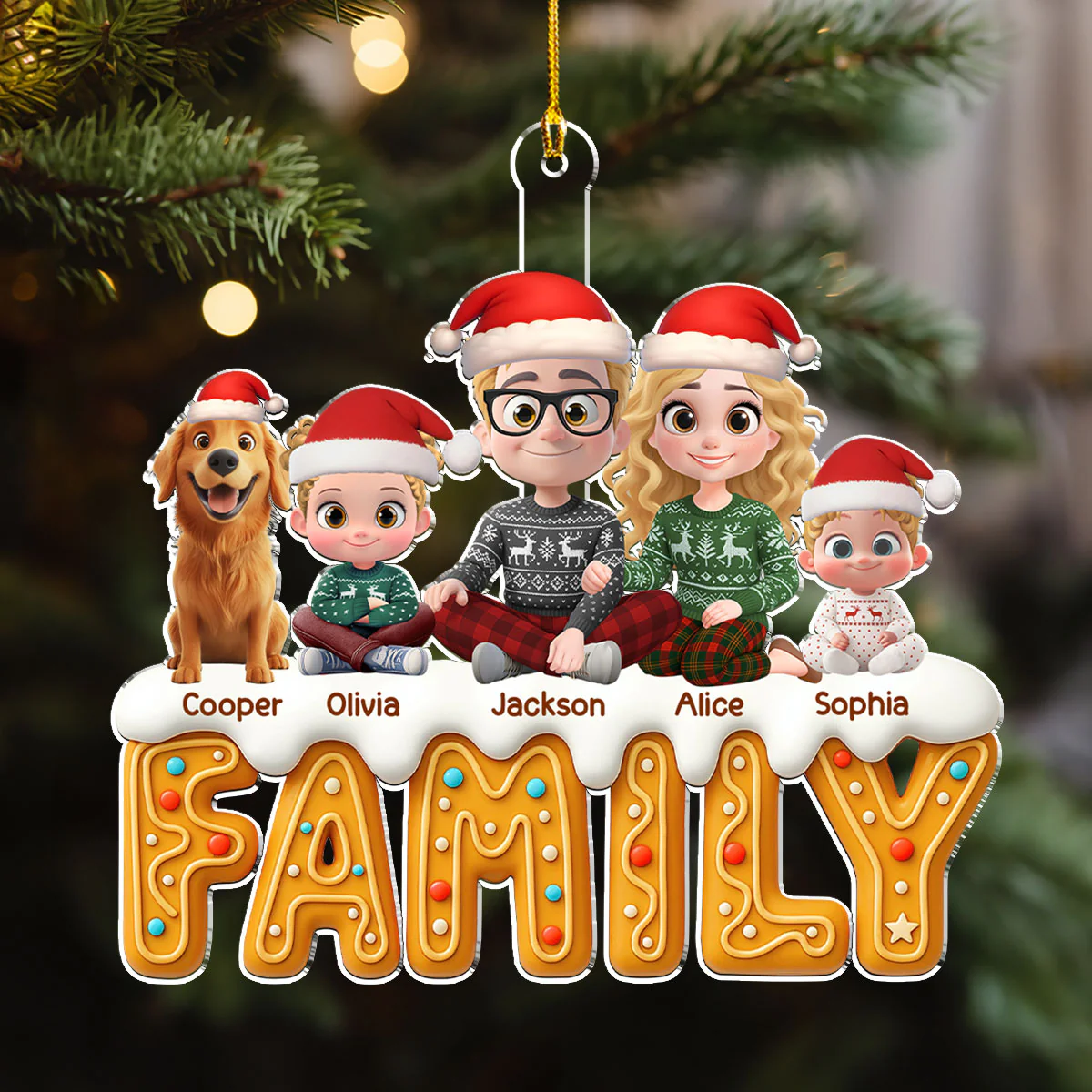 Family Of This Year - Personalized Custom Acrylic Ornament - Image 4