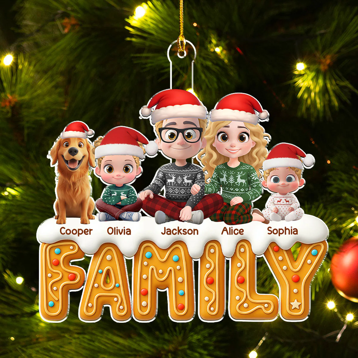 Family Of This Year - Personalized Custom Acrylic Ornament - Image 5