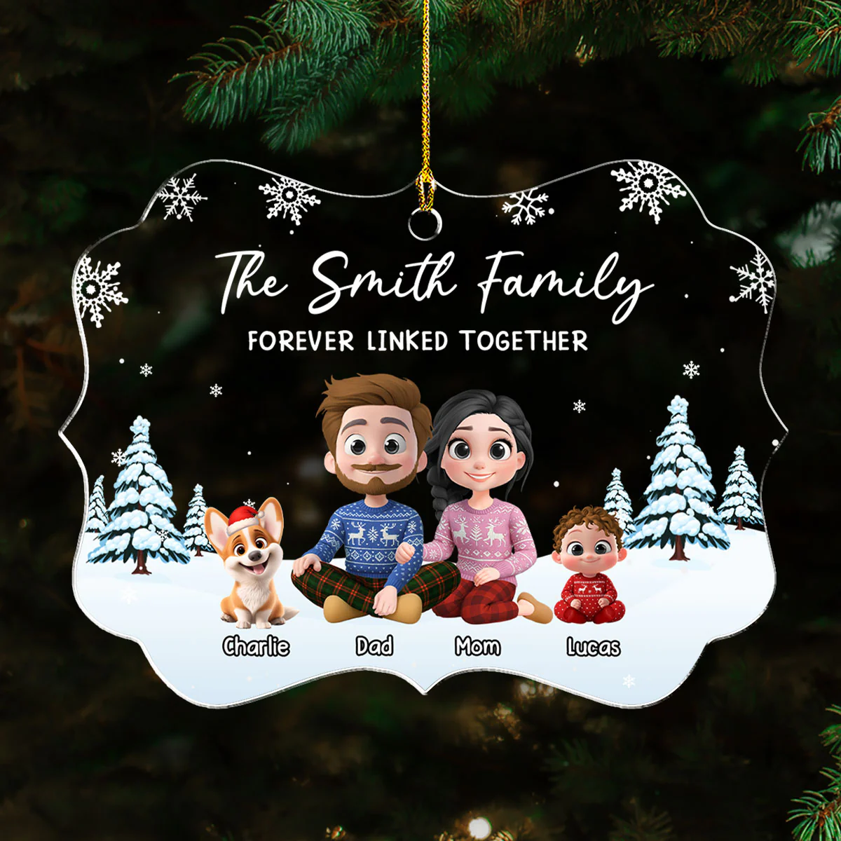 Family Roots Bloom Every Season - Personalized Custom Acrylic Ornament - Image 4