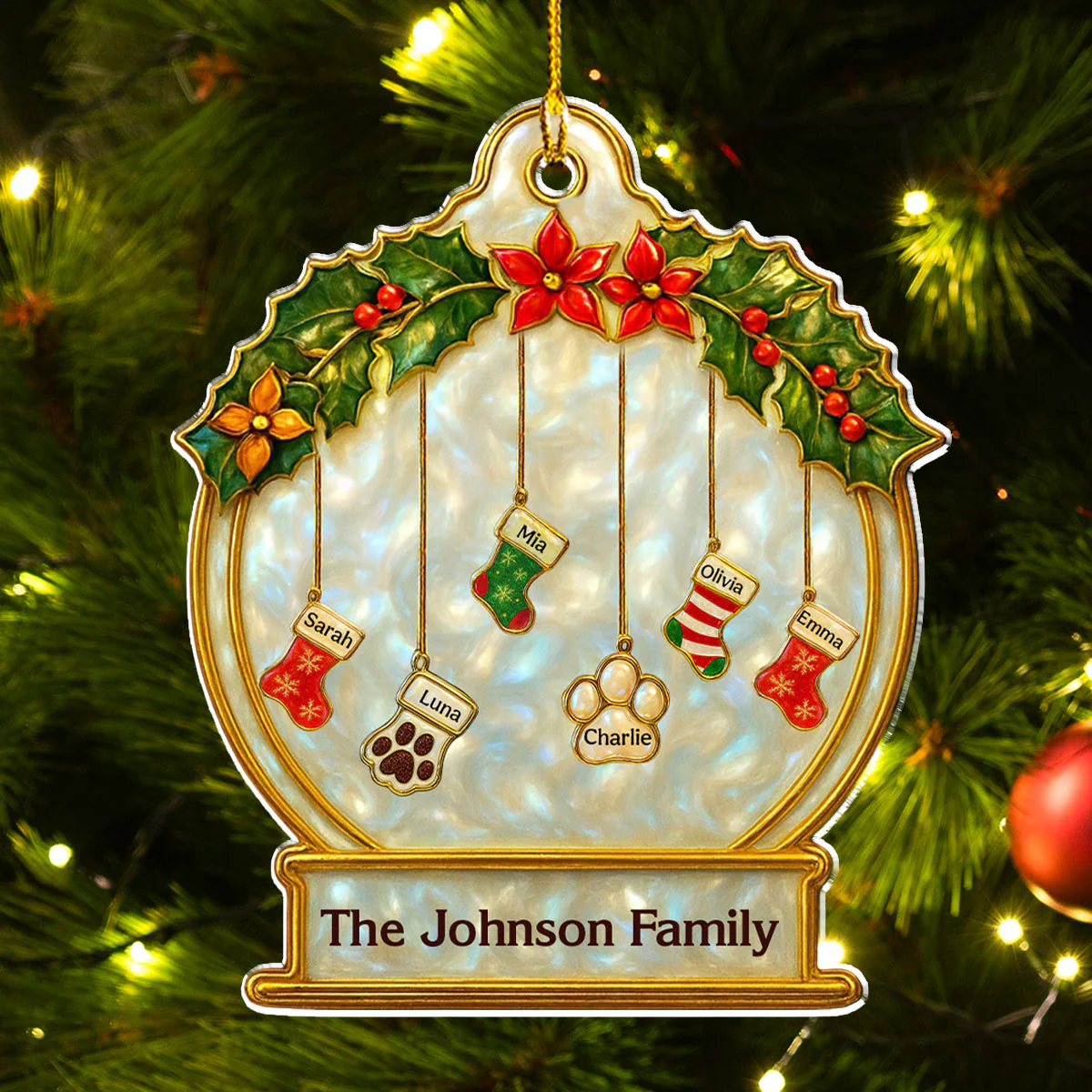 Family Stockings - Personalized Custom Acrylic Ornament - Image 3