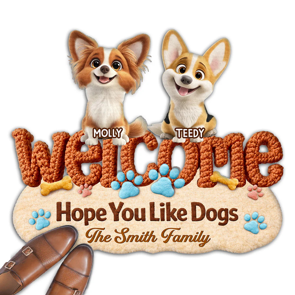 Family Stuffy Dogs - Personalized Custom Doormat
