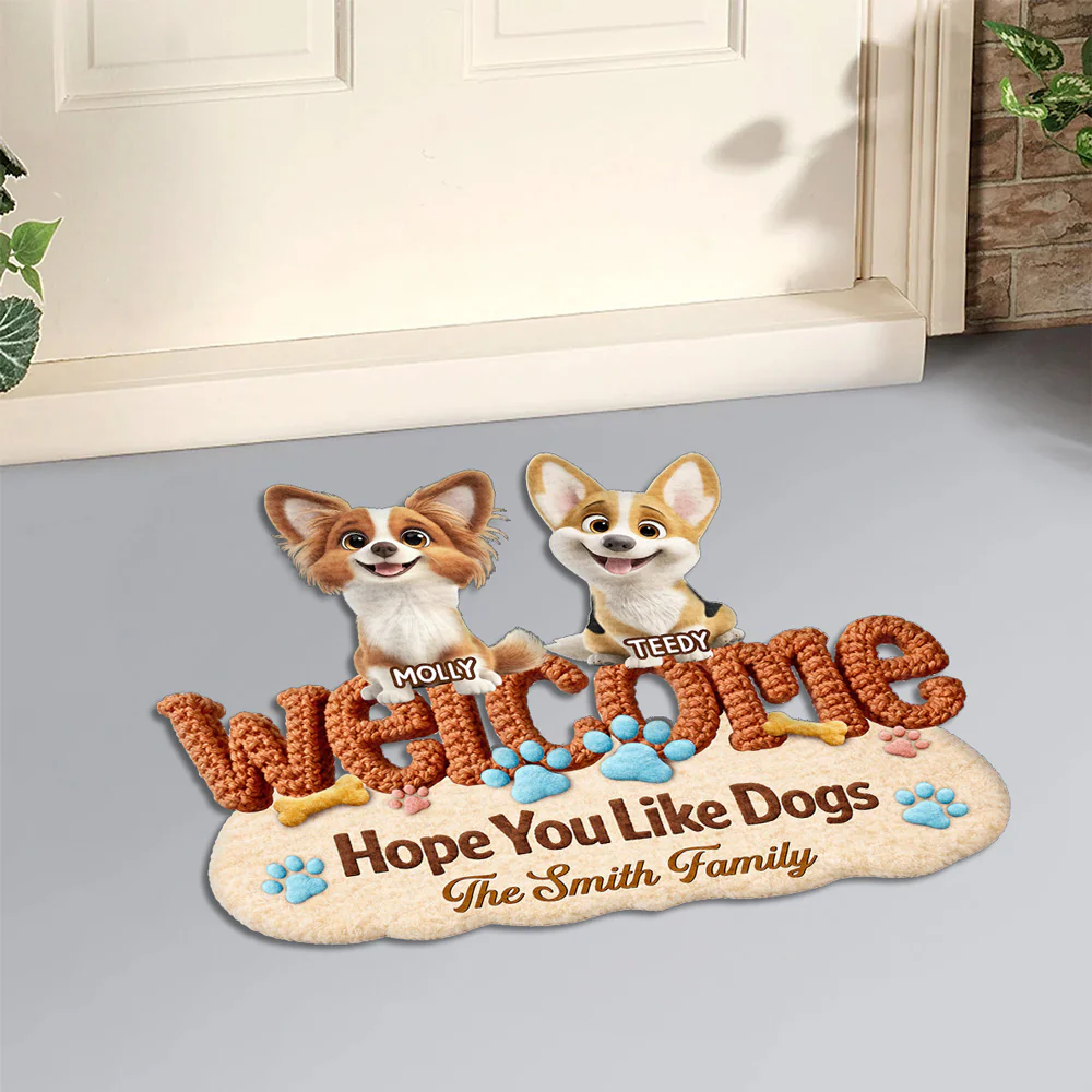 Family Stuffy Dogs - Personalized Custom Doormat - Image 2