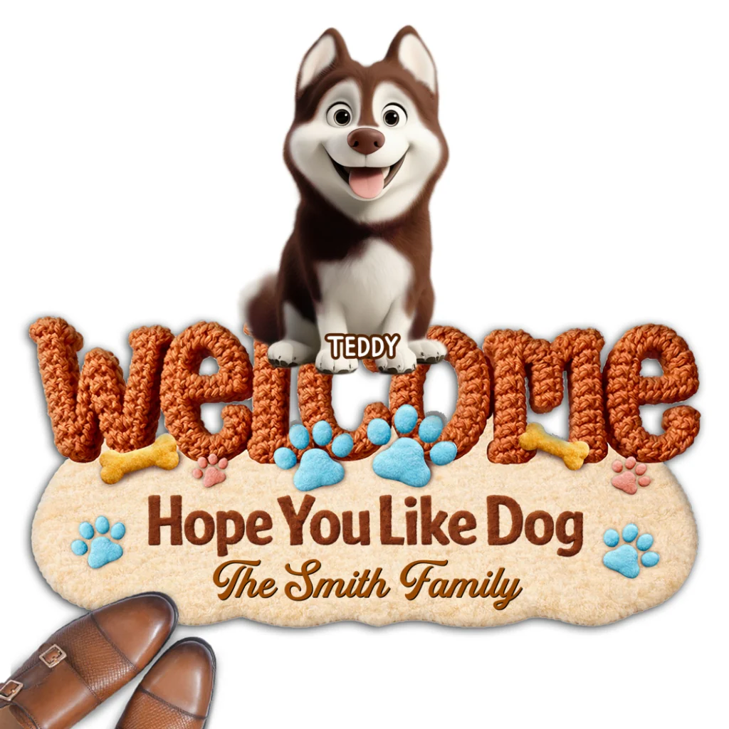 Family Stuffy Dogs - Personalized Custom Doormat - Image 7