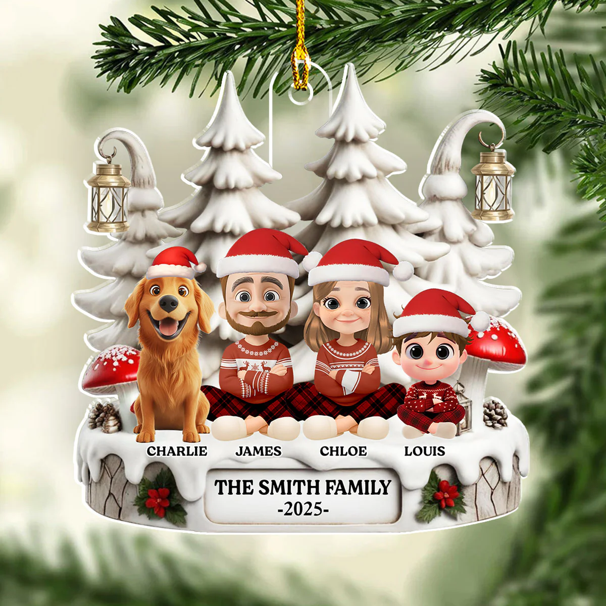 Family With One We Love - Personalized Custom Acrylic Ornament - Image 4