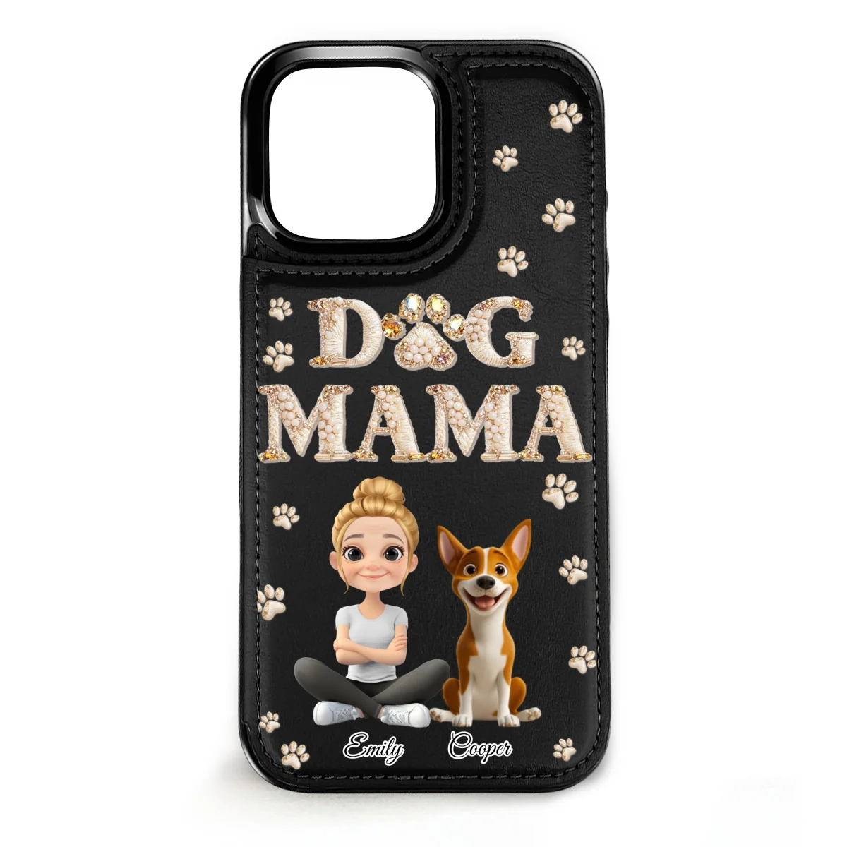 Fancy Dog Mom - Personalized Custom Leather Phone Case - Image 10