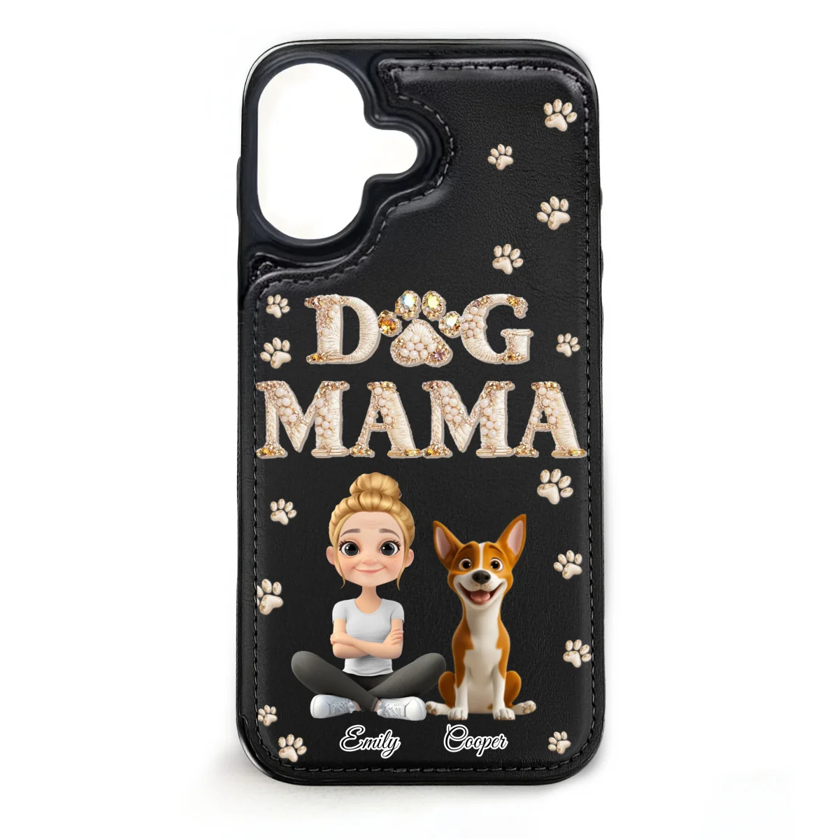Fancy Dog Mom - Personalized Custom Leather Phone Case - Image 12