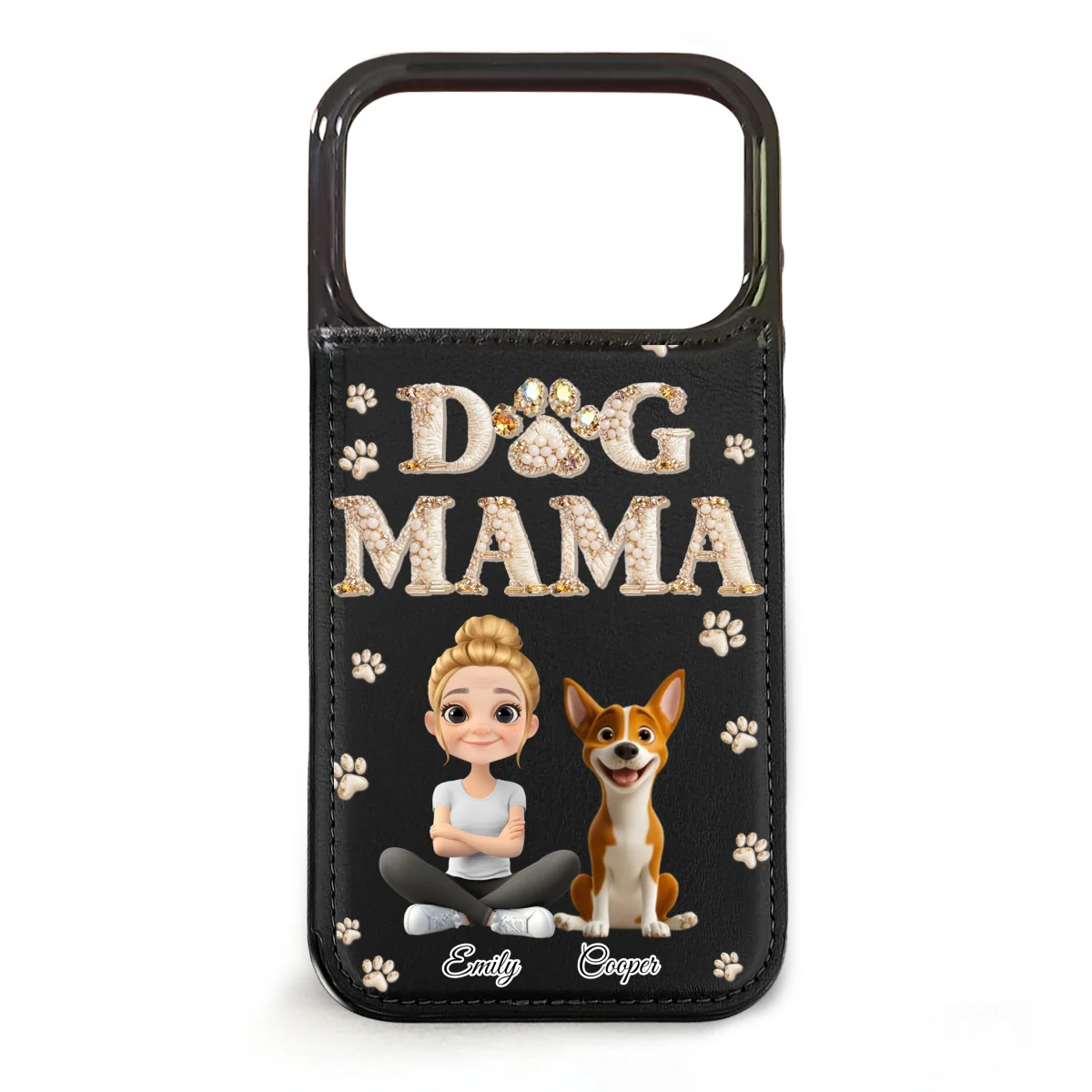Fancy Dog Mom - Personalized Custom Leather Phone Case - Image 14