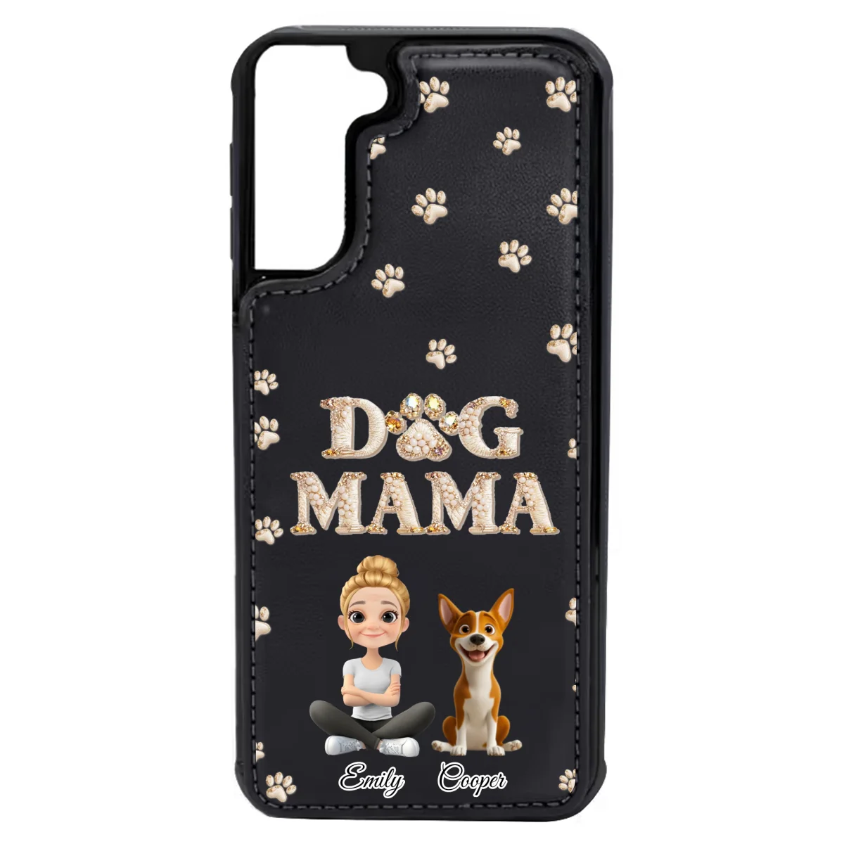 Fancy Dog Mom - Personalized Custom Leather Phone Case - Image 15