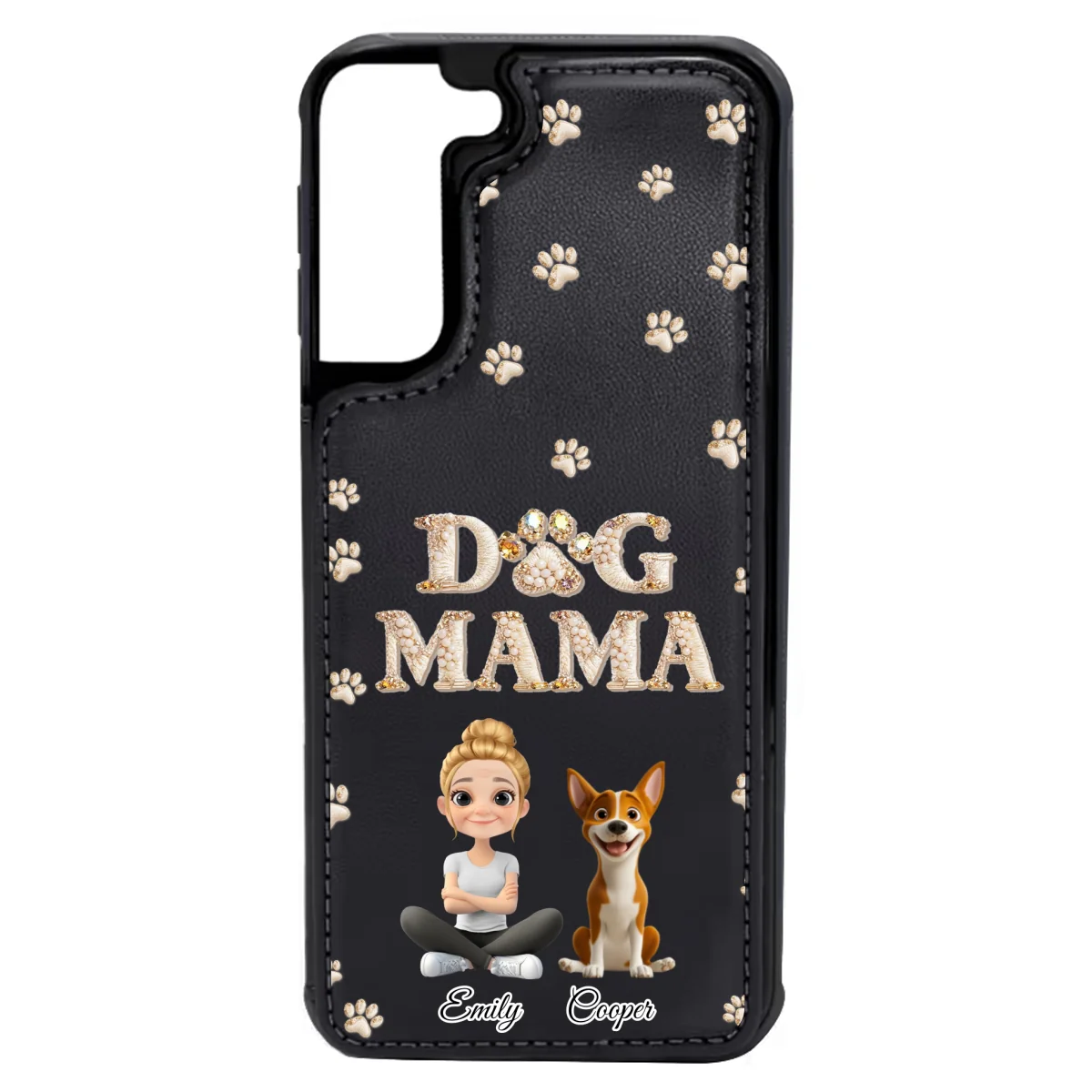 Fancy Dog Mom - Personalized Custom Leather Phone Case - Image 16