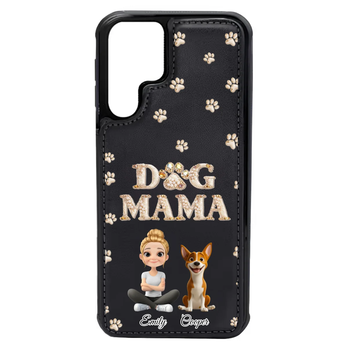 Fancy Dog Mom - Personalized Custom Leather Phone Case - Image 17