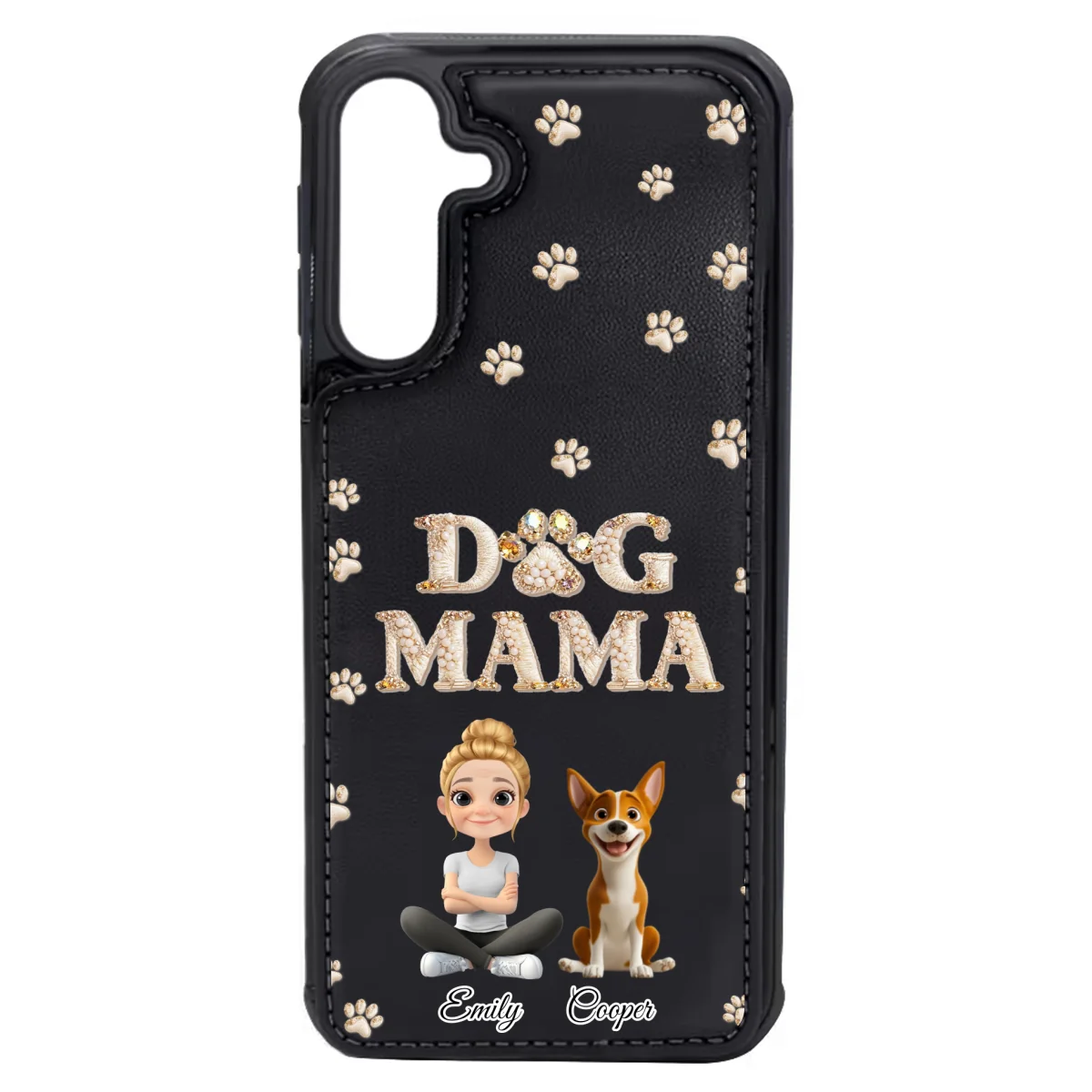 Fancy Dog Mom - Personalized Custom Leather Phone Case - Image 18