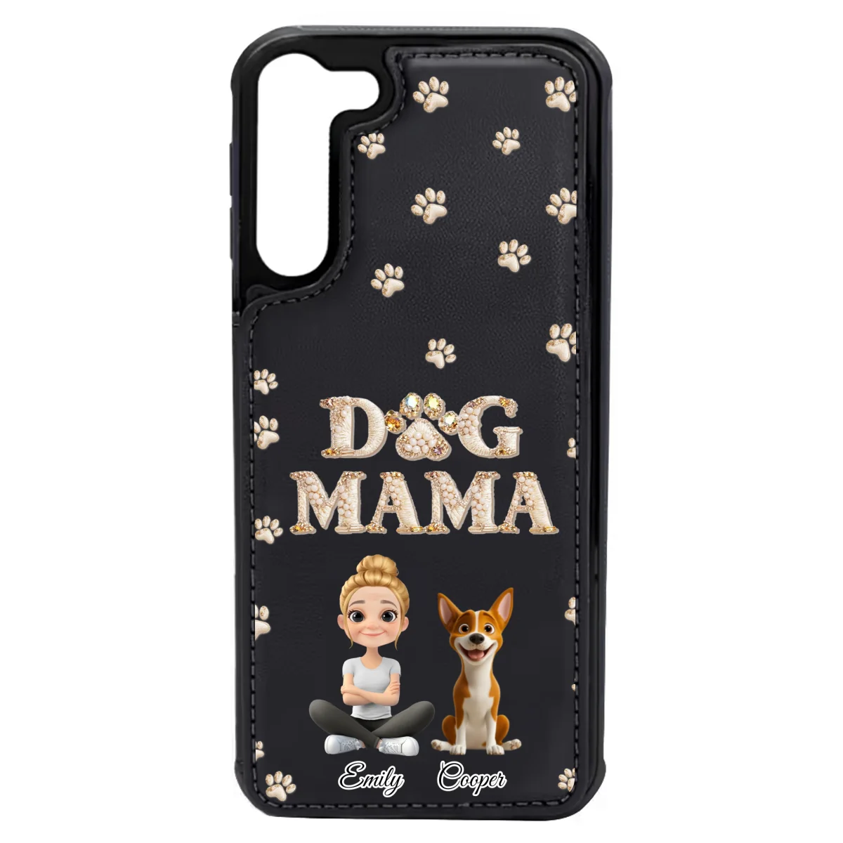 Fancy Dog Mom - Personalized Custom Leather Phone Case - Image 19