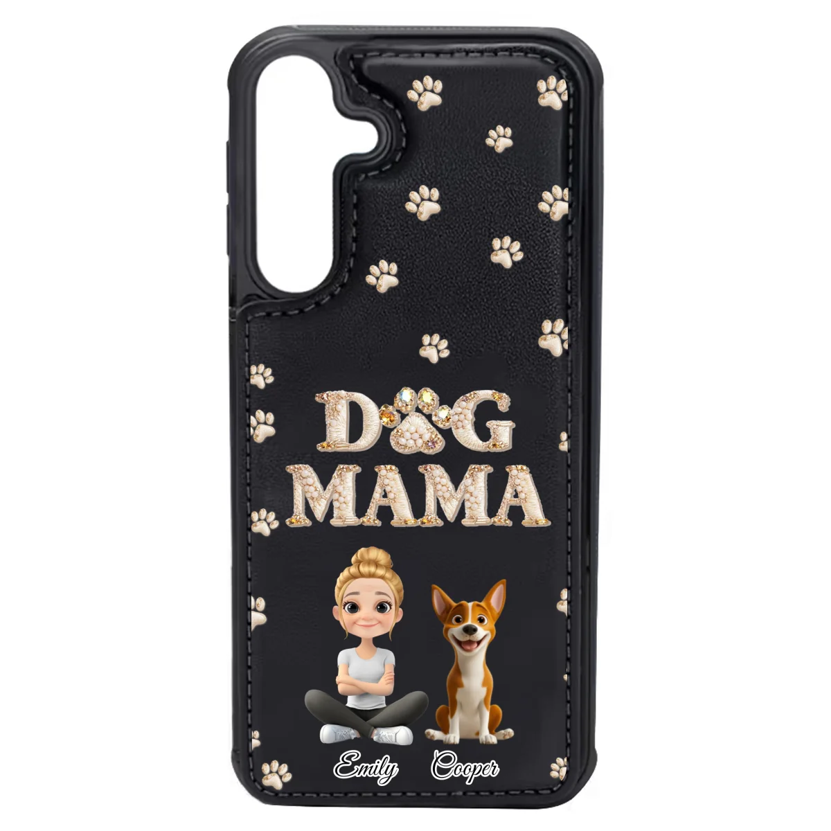 Fancy Dog Mom - Personalized Custom Leather Phone Case - Image 22