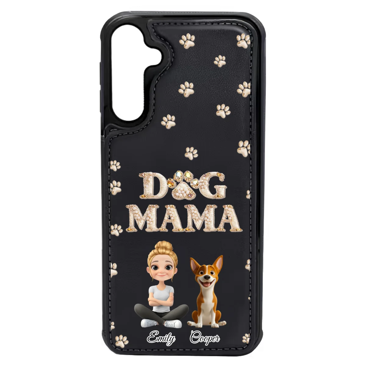 Fancy Dog Mom - Personalized Custom Leather Phone Case - Image 23