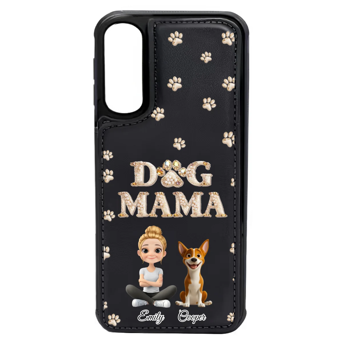Fancy Dog Mom - Personalized Custom Leather Phone Case - Image 25