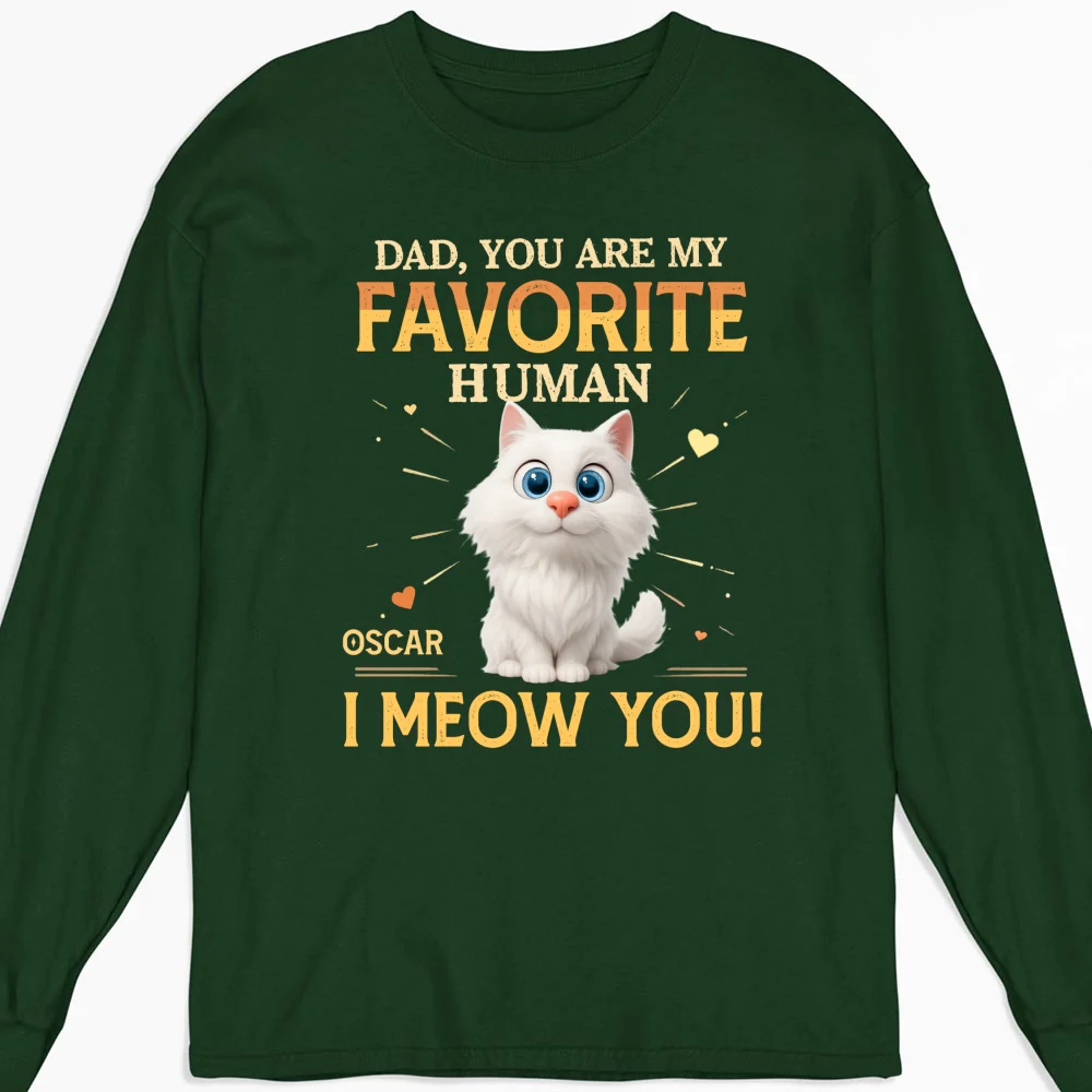 Favorite Cat Human - Personalized Custom Long Sleeve T-Shirt - Image 6