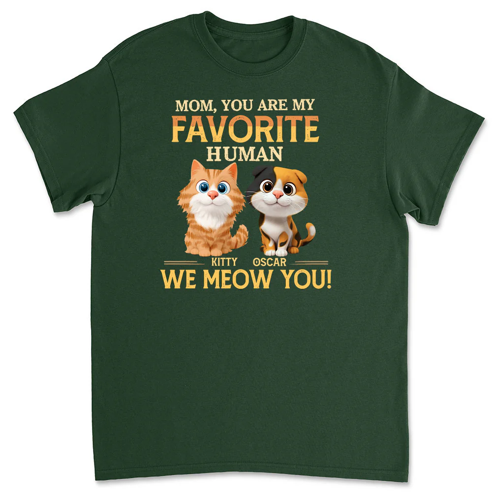 Favorite Cat Human - Personalized Custom Unisex T-Shirt - Image 3