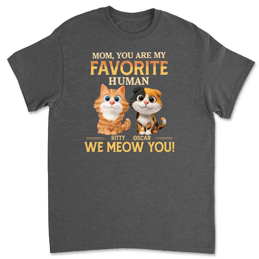 Favorite Cat Human - Personalized Custom Unisex T-Shirt - Image 4