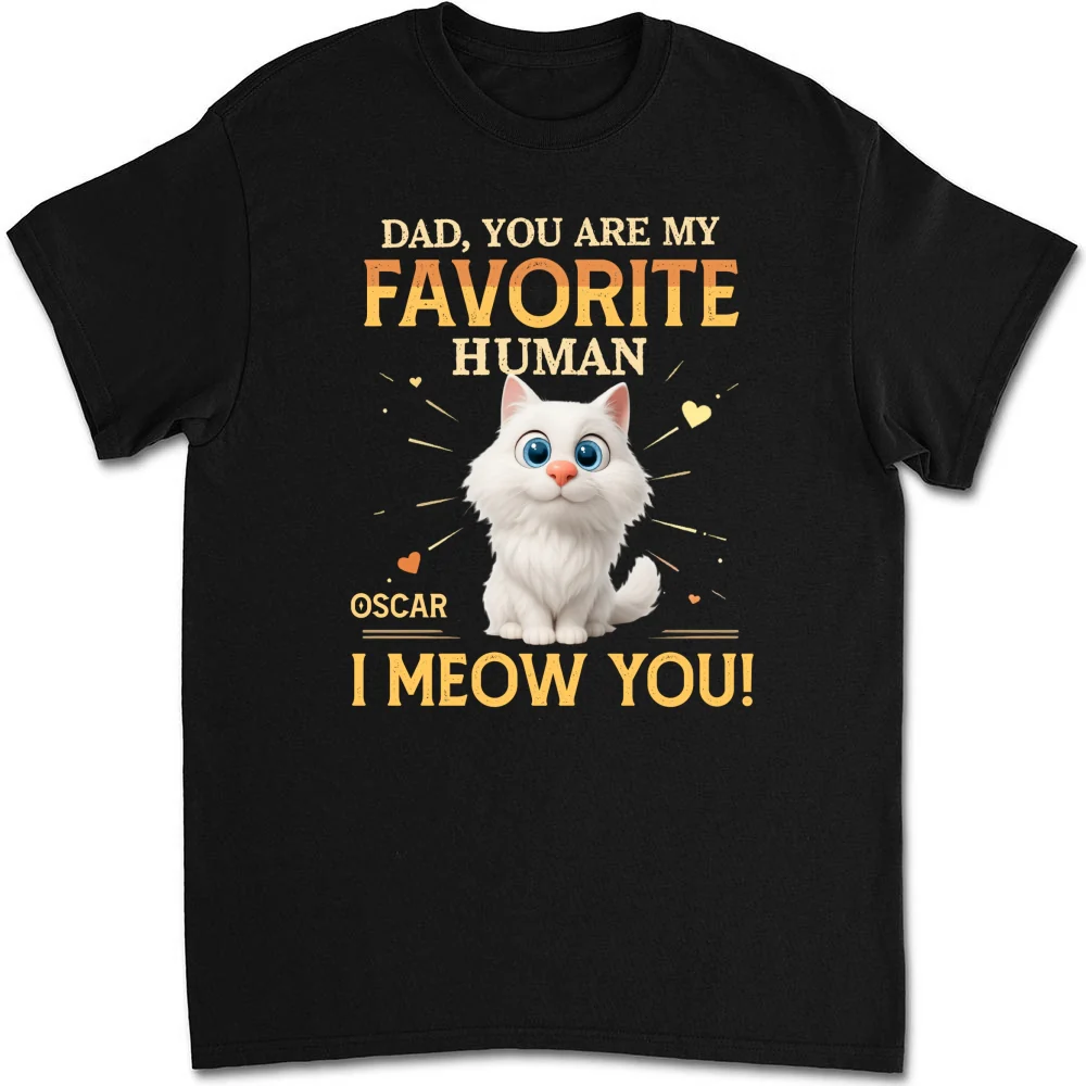 Favorite Cat Human - Personalized Custom Unisex T-Shirt - Image 5