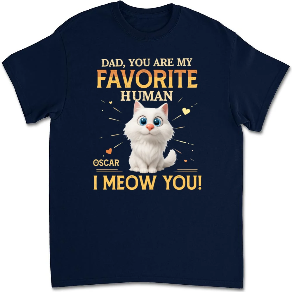 Favorite Cat Human - Personalized Custom Unisex T-Shirt - Image 6