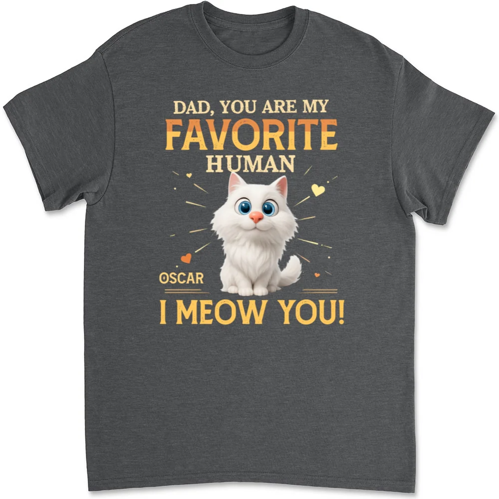 Favorite Cat Human - Personalized Custom Unisex T-Shirt - Image 9
