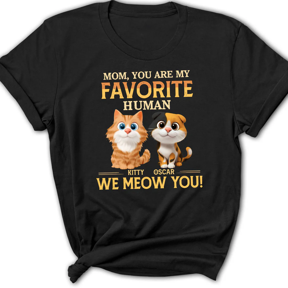 Favorite Cat Human - Personalized Custom Women's T-Shirt