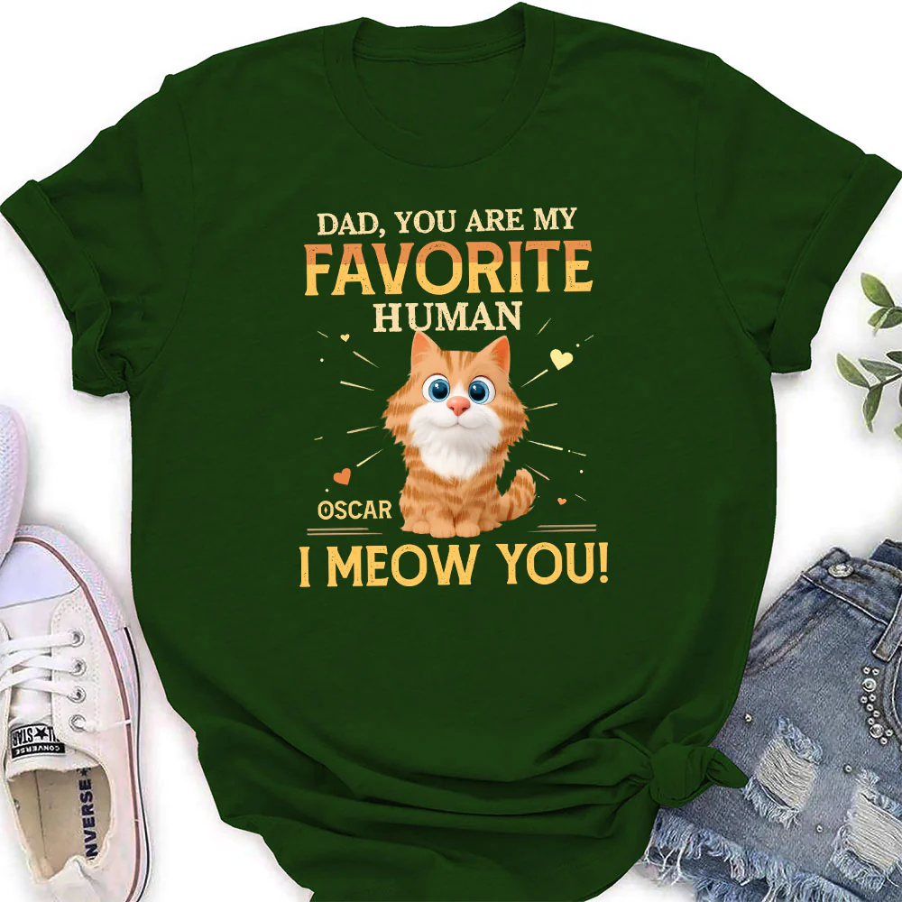 Favorite Cat Human - Personalized Custom Women's T-Shirt - Image 2