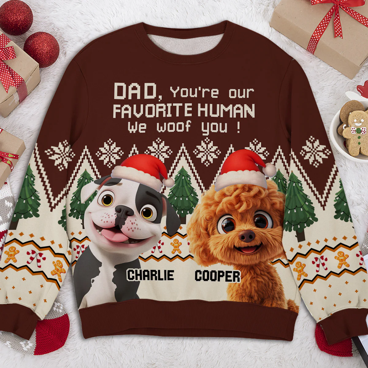Favorite Human And Funny Dog - Personalized Custom All-Over-Print Sweatshirt - Image 2