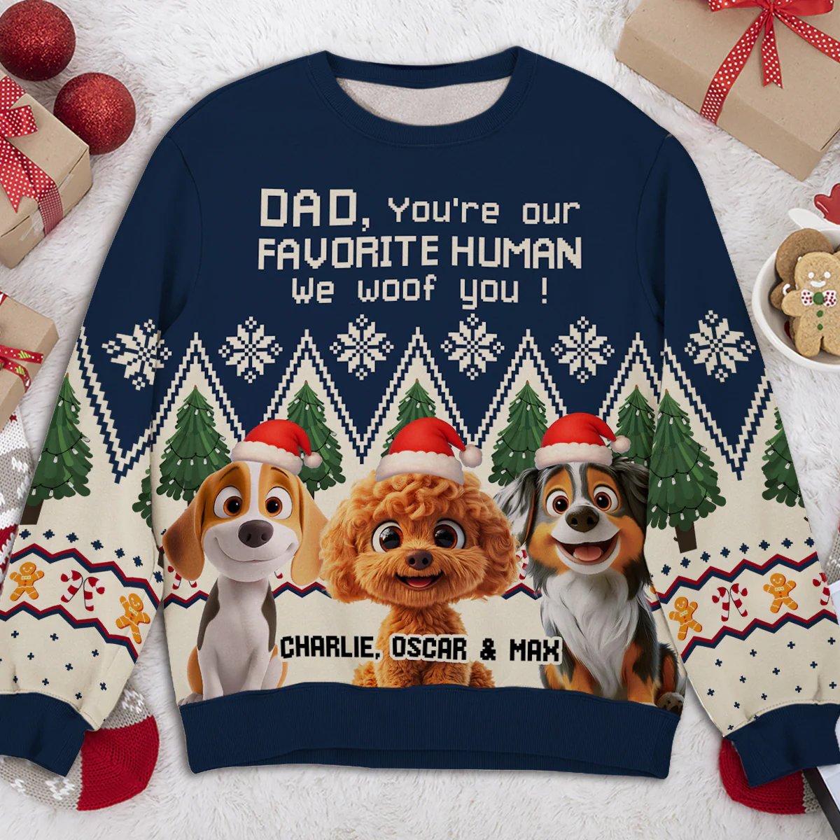 Favorite Human And Funny Dog - Personalized Custom All-Over-Print Sweatshirt - Image 3