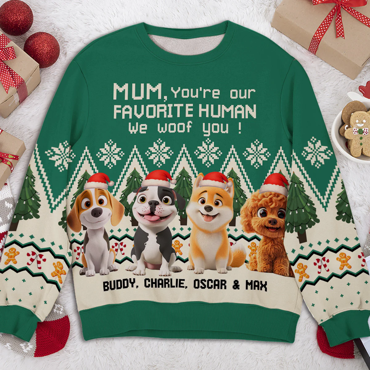 Favorite Human And Funny Dog - Personalized Custom All-Over-Print Sweatshirt - Image 4