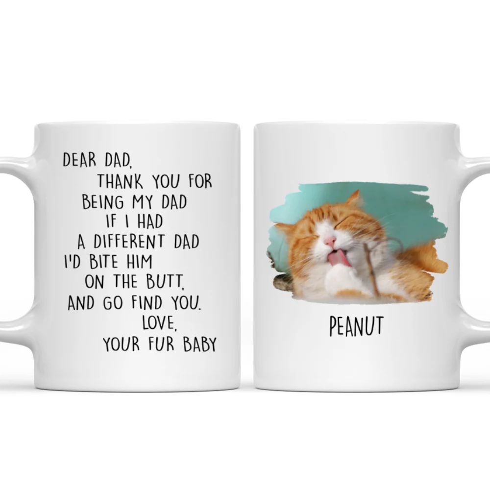 Favorite Human Cartoon Christmas Cat Photo - Personalized Custom Coffee Mug - Image 6