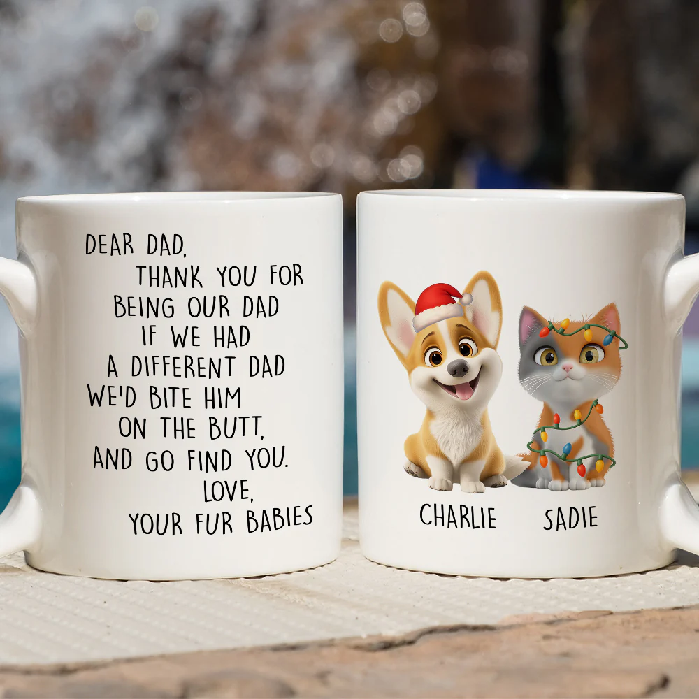Favorite Human Cartoon Christmas Ver Pet - Personalized Custom Coffee Mug - Image 3