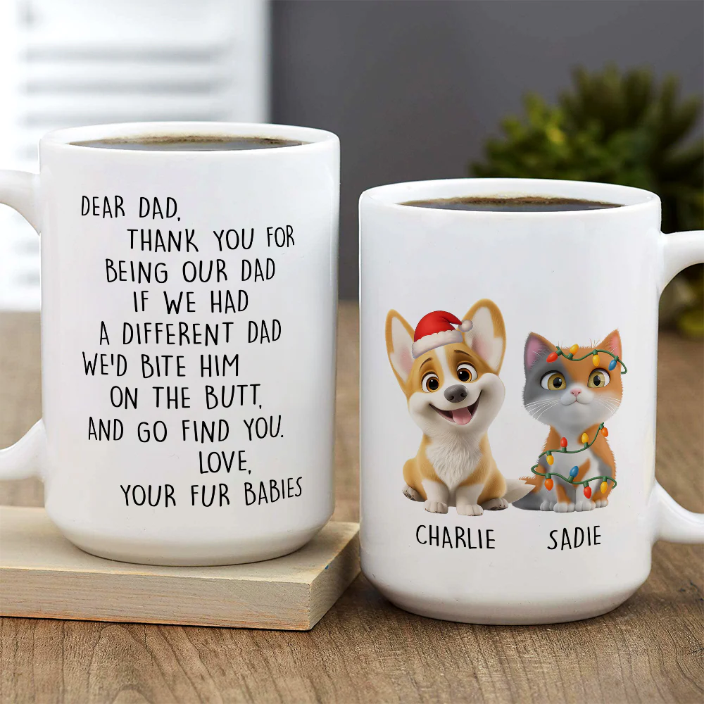 Favorite Human Cartoon Christmas Ver Pet - Personalized Custom Coffee Mug - Image 5