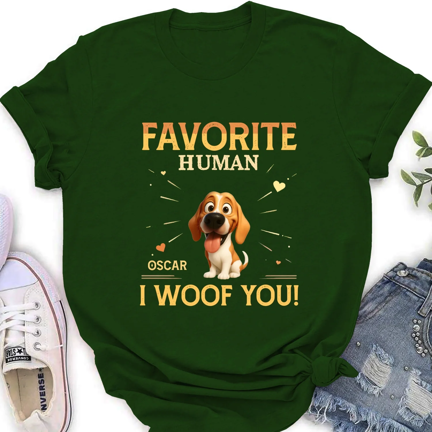 Favorite Human - Personalized Custom Women's T-Shirt - Image 8