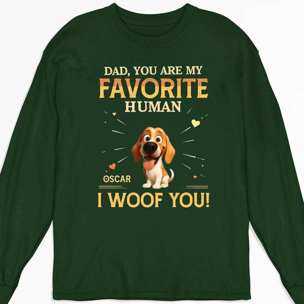 Favorite Human - Personalized Custom Long Sleeve T-Shirt - Image 4